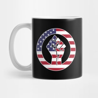 Black Lives Matter Fist Circled Flag America USA Mug